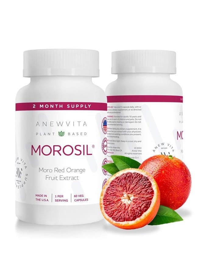 Morosil Antioxidant & Nutrition Supplement for Men & Women | Wellness & Vitality | Moro Red Orange | Non-GMO & Gluten Free, 60 Veggie Caps | M
