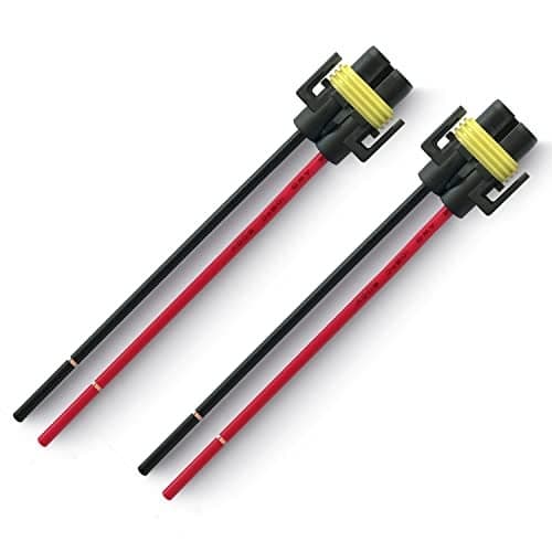 H11 Pigtail Socket H11 H9 H8 880 881 Female Nylon Adapter Wiring Harness Connector for Headlights/Fog Lights Retrofit(Pack of 2)