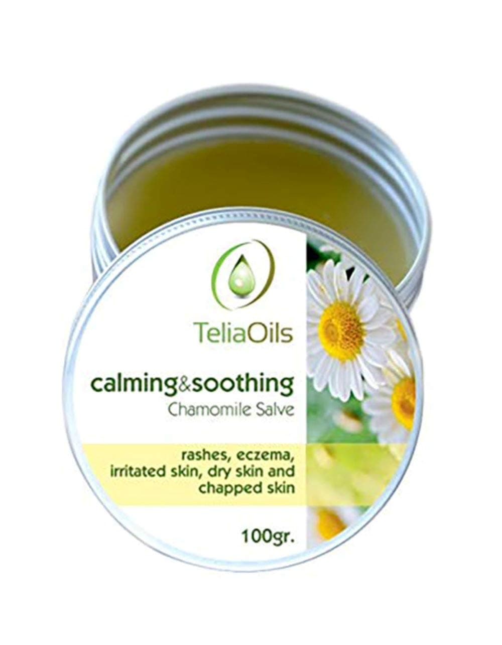 Teliaoils Pure Chamomile Salve Natural wild Chamomile Moisturizing Balm For Dry Itchy Skin Herbal Hands Body Face Ointment Baby Diaper Rash Relief Soothes Calms Chapped Skin 100 ml