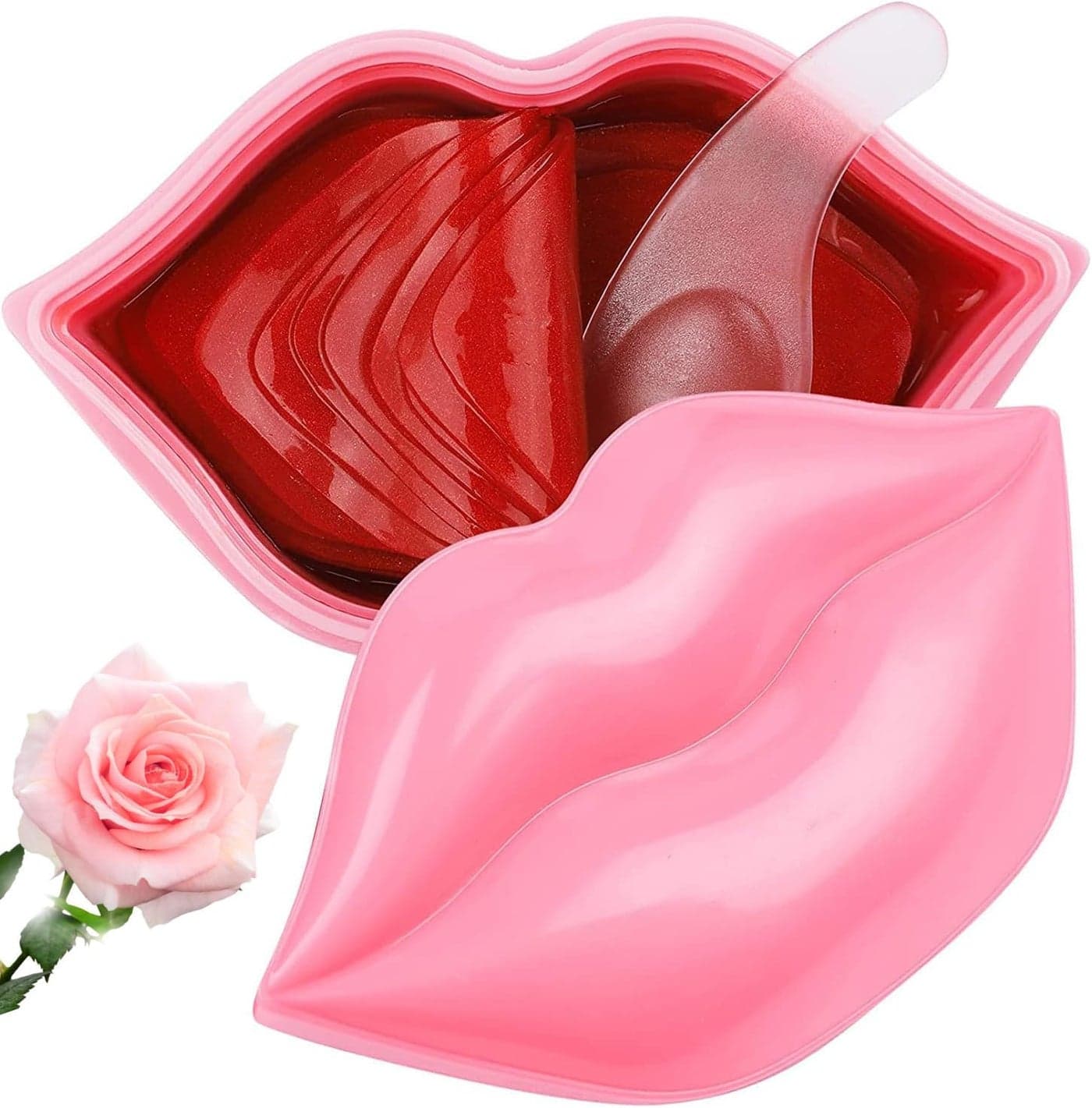 VEZE Lip Masks 20 Pcs Mask for Dry Lip Sheets Collagen Skin Care Crystal Pads Moisturizing AntiWrinkle AntiAging Firms Hydrates Lips Sleep Pink Count Pack of 1