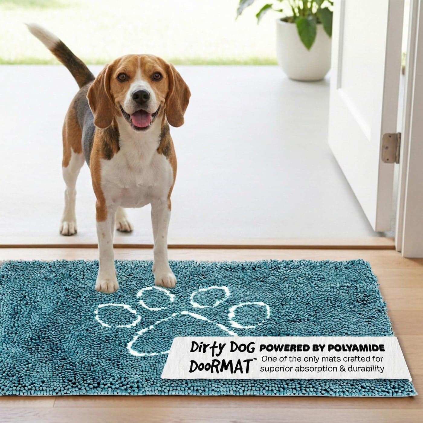 Dog Gone Smart Dirty Dog Doormat Fast Drying Rug with Super Gripper Backing for Clean Floors Super Absorbent and Machine Washable Mat for Muddy Paws Pacific Blue