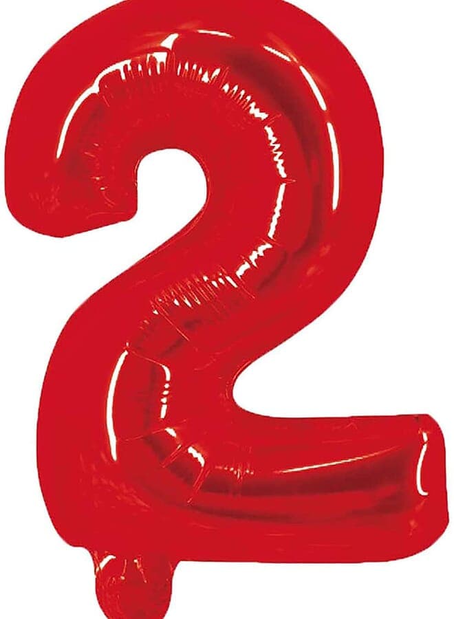 2 Number Foil Balloons Red