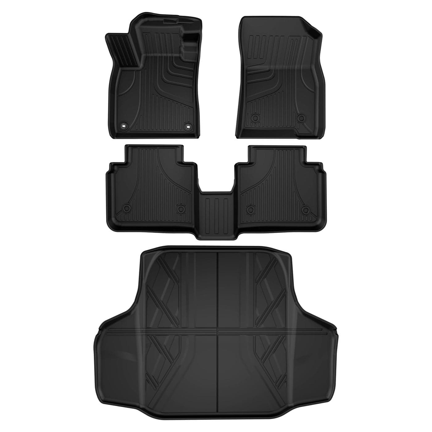 AOMSAZTO All Weather Floor Mats for Honda Accord 2026 2025 2024 2023 Include Hybrid TPE Floor Liner Cargo Mat for Honda Accord Accessories 1st 2nd Row and Cargo Liner Trunk Mat Full Set Black