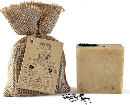 DrAncient Black Seed Soap Bar Organic Natural Vegan Traditional Handmade Antique Antibacterial Effective For Acne Absolutely No Chemicals Pure Natural Soap
