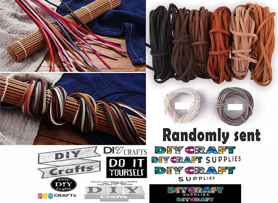 DIY Crafts 2x Sets, Antique Gold, Faux Leather Cord Suede Cord String Rope Thread Kit/Set, for Jewelry Making Beading Necklace Bracelet Craft Leather Cord Ends, Faux Lea (2x Sets, Antique Gold)
