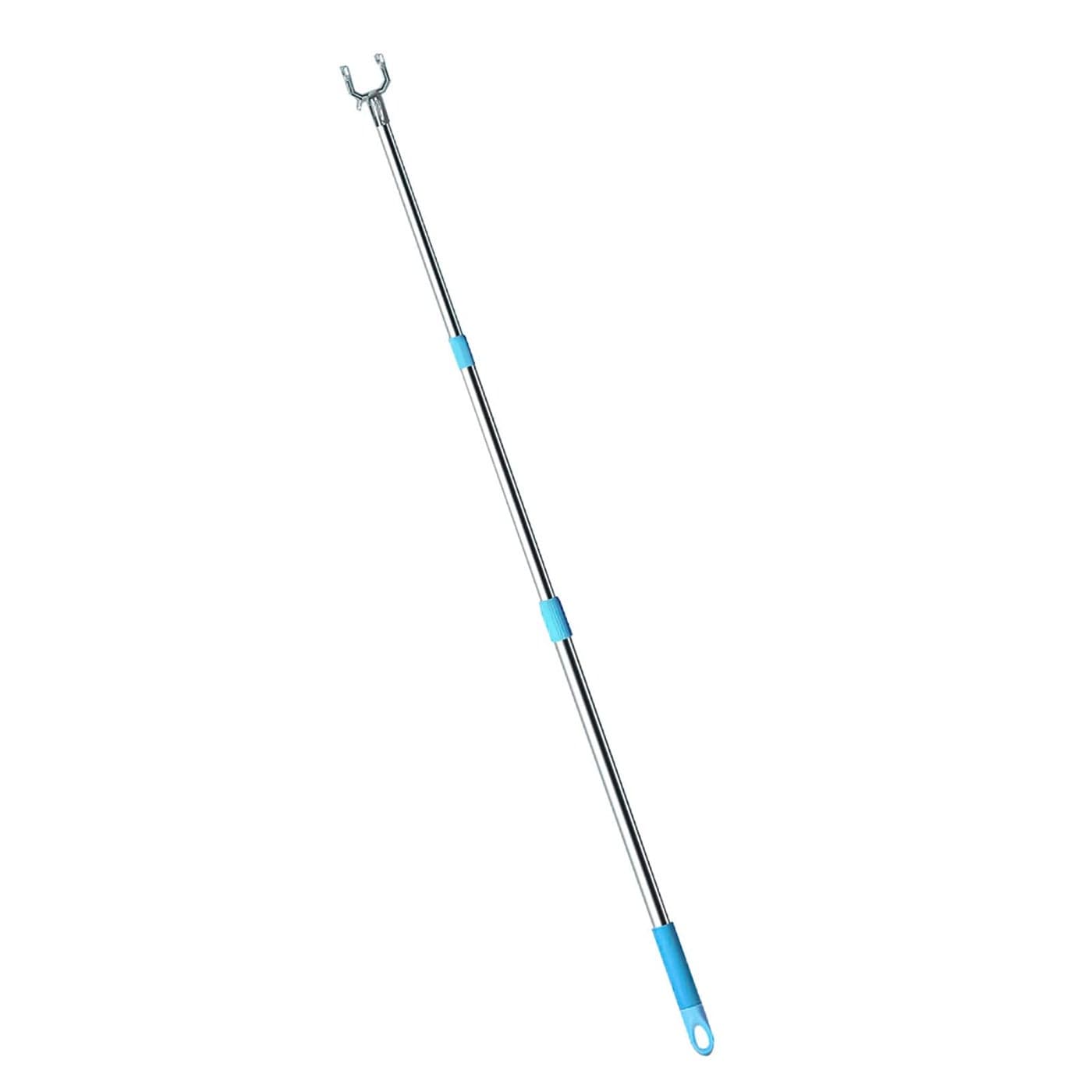 Wardrobe Hook Pole New Upgrade Retractable Pole Hook Retractable Clothing Reach Pole Refined and Durable Hanger Pole Suitable for Wardrobe Clothesline Closet Hook Clothes Rail Blue