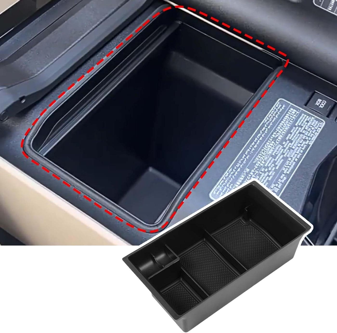 PIUGILH Center Armrest Storage Box for Toyota Land Cruiser LC300 J300 (2022-2024) - ABS Organizer Insert