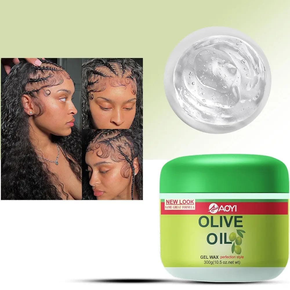 calldrishe Olive Oil Hair Wax Gel for Curly Hair Extra Strong Hold Edge Control Hair Care Styling Wax Gel Strong Hold Olive Oil Styling Hair Wax Olive Oil Gel for Hair Edge Control 300gm
