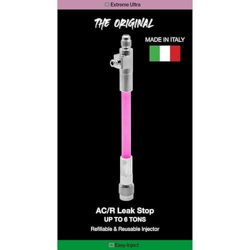 Extreme Ultra A/C Leak Stop Direct Easy Inject Solution for HVAC&R Systems up to 6 Tons with 1/4 SAE Charging Port, for all Refrigerants and Oils | Reusable, Refillable, US Patented - 0.2 fl oz (6 mL)