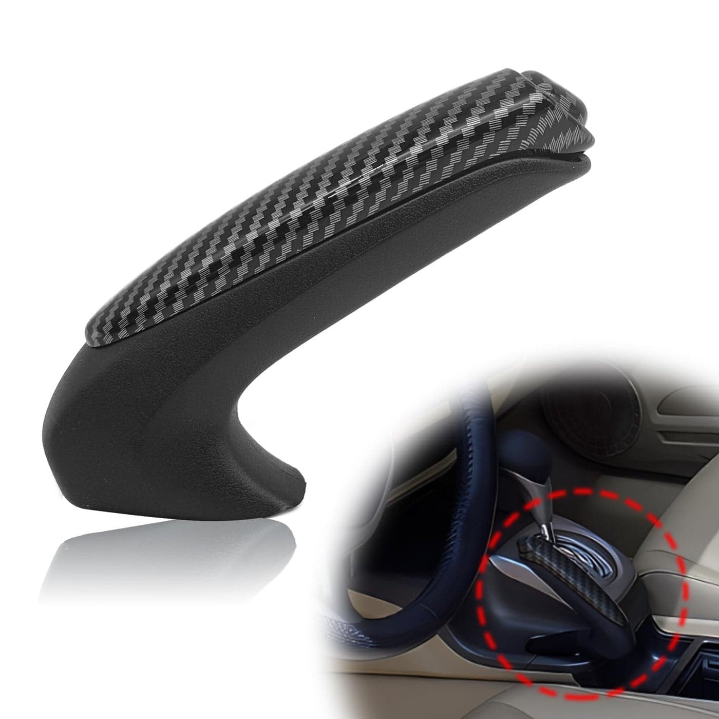 Emergency Parking Brake Handle 47115SNAA82 Emergency Brake Parking Handle Cover Comfortable Handbrake Protector Cover Compatible with 2006 2007 2008 2009 2010 2011 Honda CivicCarbon Fiber