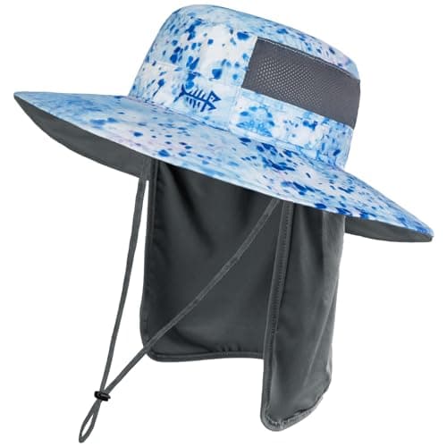 BASSDASH UPF 50 Sun Fishing Hat Water Resistant with Detachable Neck Flap