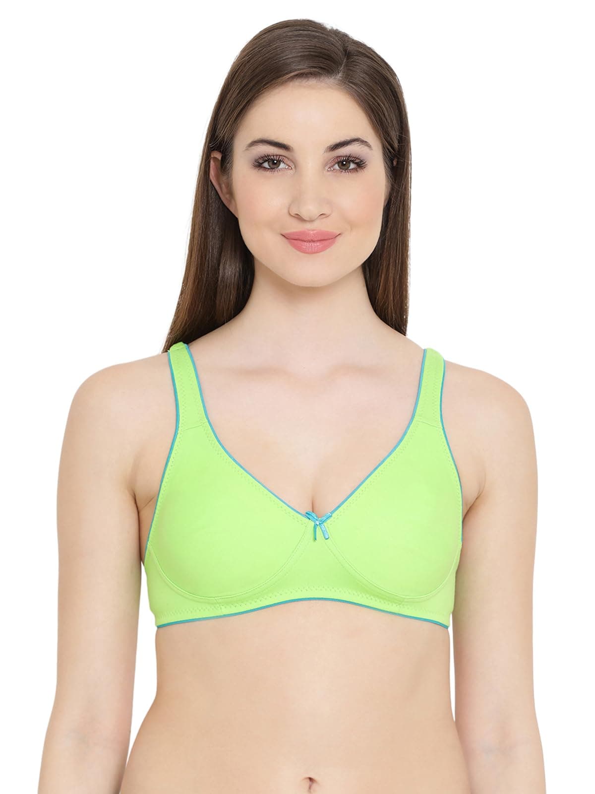 Clovia Women's Half Cup Non Padded Non Wired Bra (BR0584P1734D_Green)