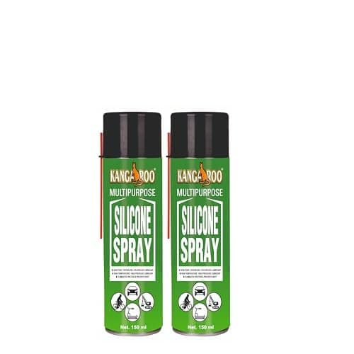 Kangaroo® Multipurpose Silicone Spray 150ml Each | Odourless, Non-Toxic Lubricant | Protects Rubber, Plastic, Metal & Vinyl | Prevents Rust, Eliminates Friction, High-Temperature (150 ML PACK 2)