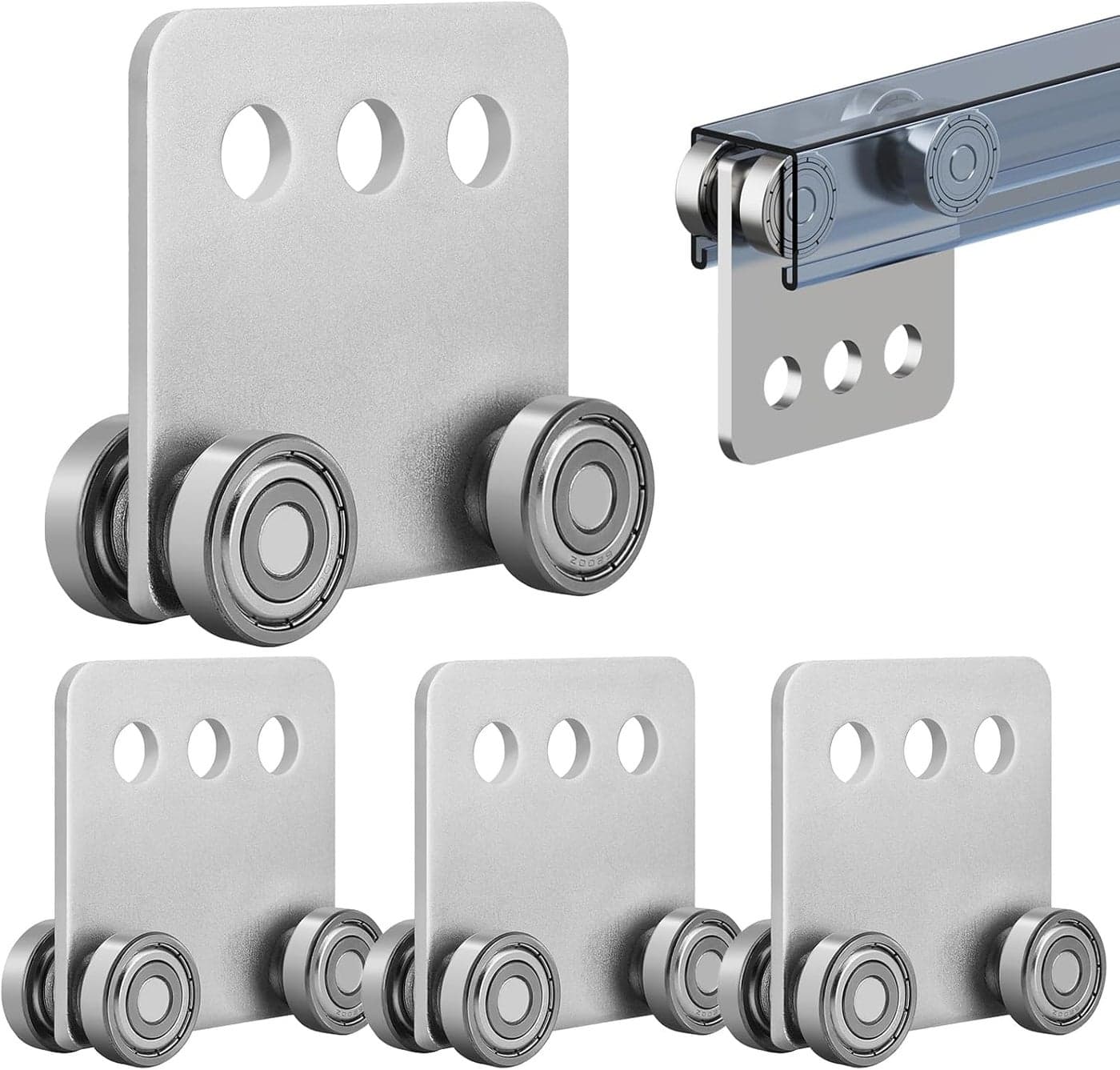 SKTREX 4Pcs 4 Wheel Trolley Assembly Rollers for 1-5/8" Wide Strut Channel