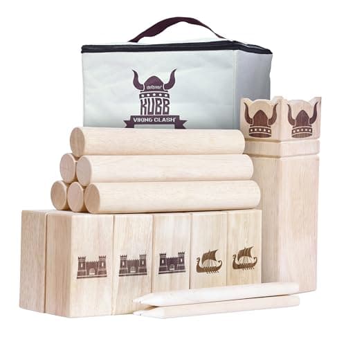 GoSports Backyard Size Kubb Viking Clash Toss Game Set