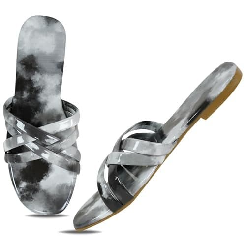DFR Casual Flip Flops Slippers For Girls Women, Comfortable Foam Chappals, Color - Multi1Grey, UK Size-9