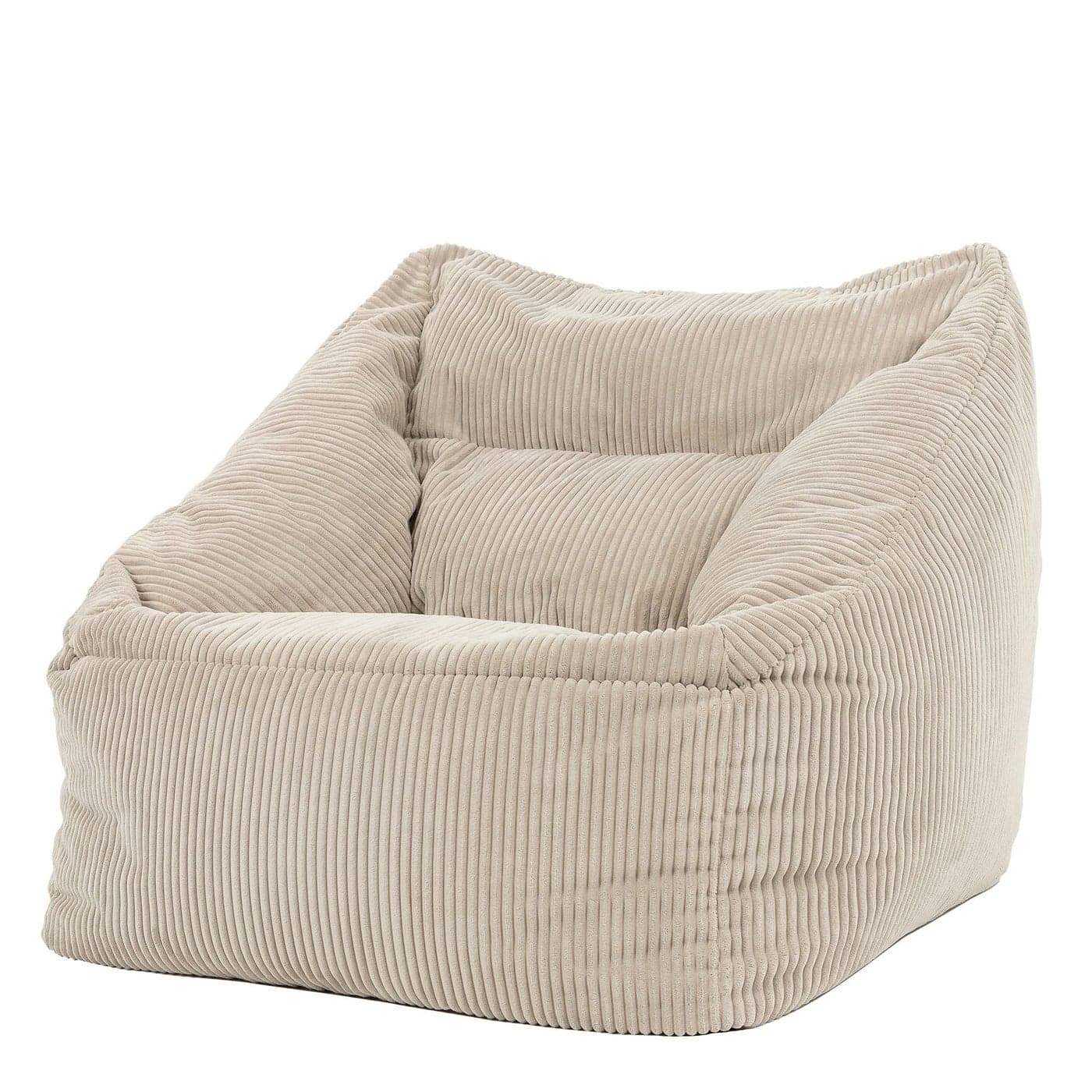 icon Natalia Cord Bean Bag Chair Beige Large Adult Bean Bag with Filling Included Comfy Chair Armchair Living Room Living Room Furniture Bedroom Furniture