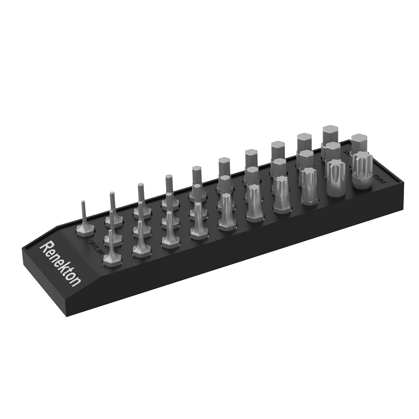 Renekton Screwdriver Bit Set 14 Hex Shank Metric SAE Hex Bits Torx Bit Set S2 Steel 1 Long 30 Piece