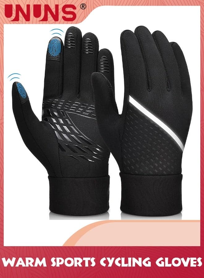 Cycling Gloves,Lightweight Sports Gloves,Winter Warm Running Gloves For Men Women,Waterproof Touch Screen Non-Slip Driving Riding Hiking Skating Climbing