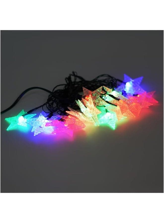 LED String Lights, Crystal Star Shape, Multi Color, 5 Meters Long with 20 LED Lights, Decorative Lighting