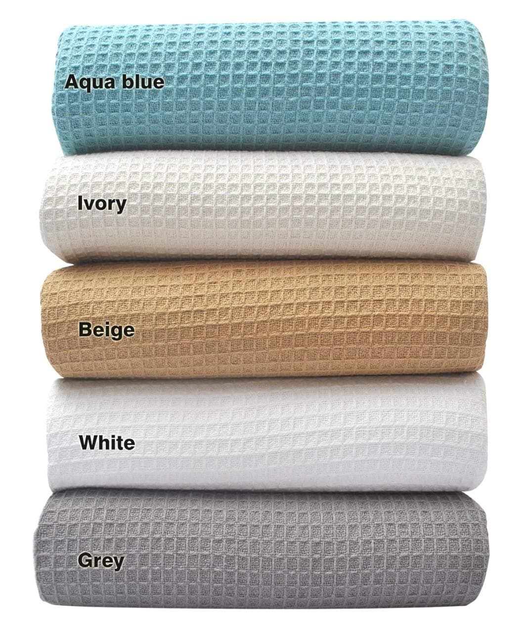Tex Trend 100 Cotton Blankets Soft and Breathable Twin XL White Waffle Blanket All Season Comfort Suitable for Bed Layering Sofa Couch and Chair 60x90