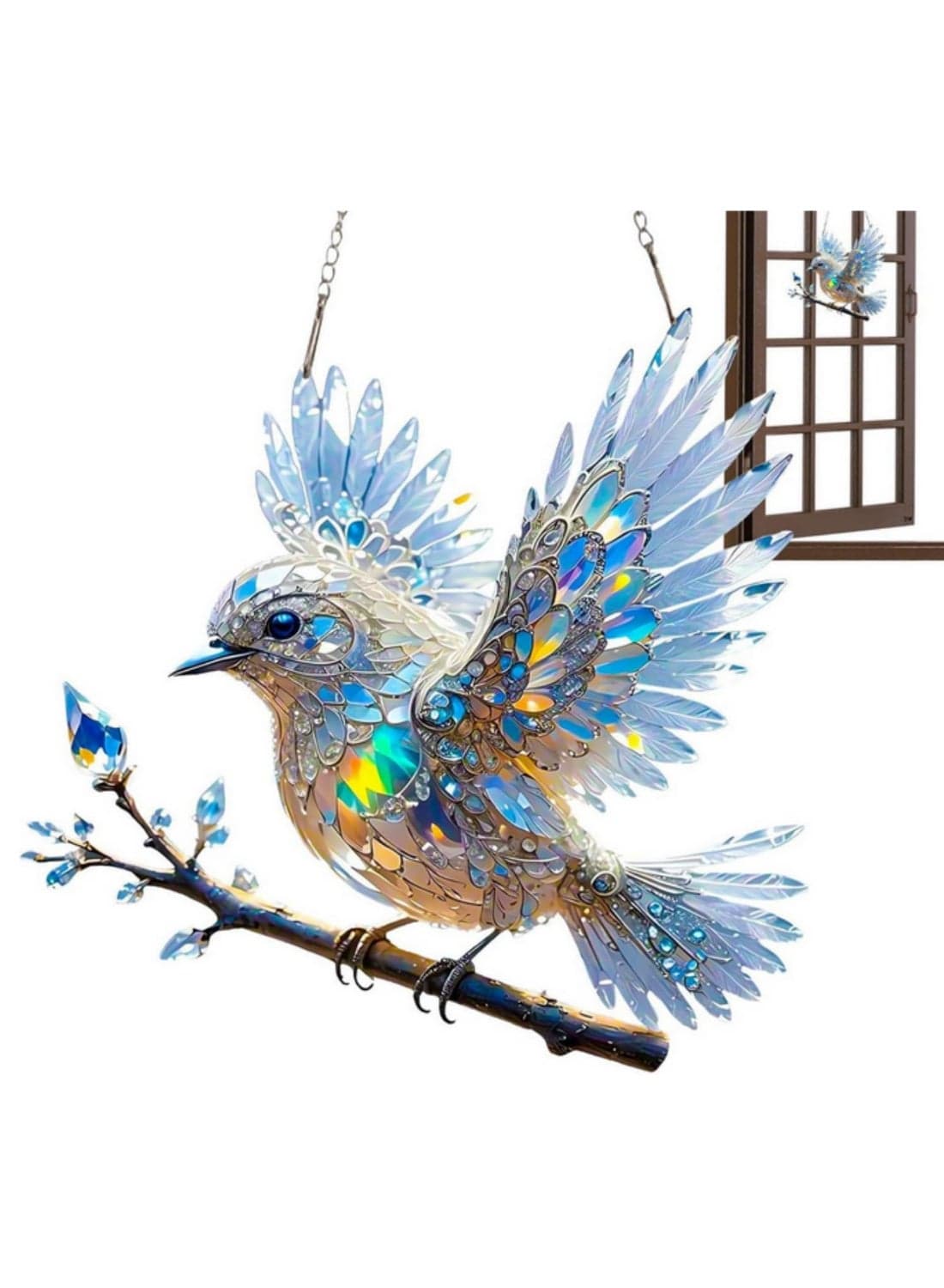 2D Exquisite Little Bird Acrylic Living Room Courtyard Pendant Festival Scene Decoration Pendant Gift Home Decoration Accessorie