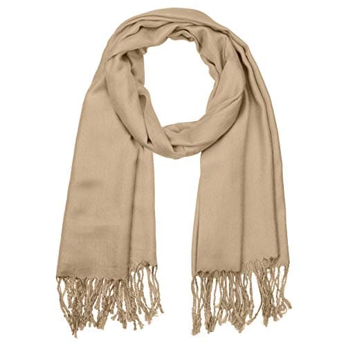 Falari Women's Solid Color Pashmina Shawl Wrap Scarf 80" X 27" Camel