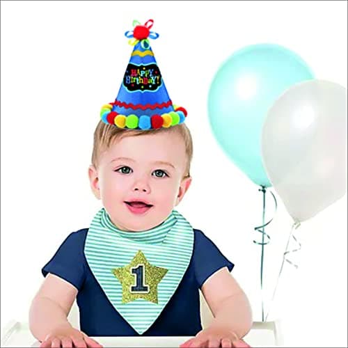 Wanna Party Hat Cone Birthday Brights (Blue)