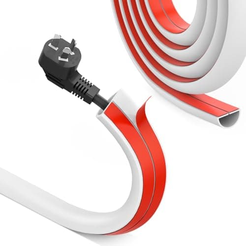 UOMTFAI Wall Cord Hider 39 Inch - Self-Adhesive Wire Cover Raceway for Walls, Flexible PVC Cable Concealer for Home and Office, W0.59 H0.39in - White