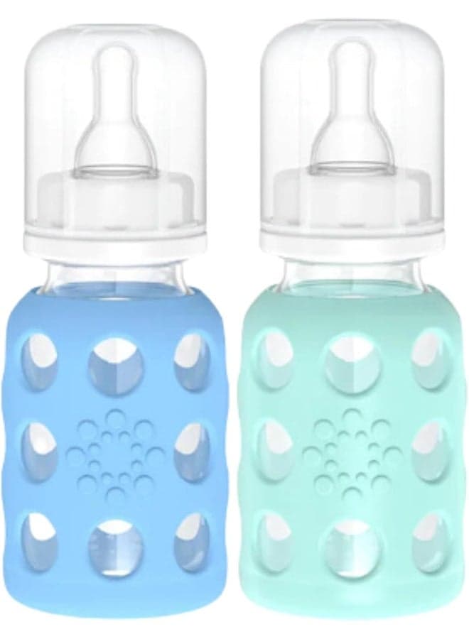 Lifefactory Baby Bundle - Bottle Set - Sky/Mint - 4 oz - 2 pk