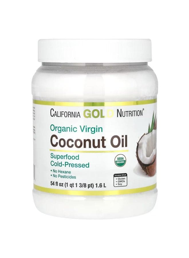 California Gold Nutrition, Superfoods, Cold Pressed Organic Virgin Coconut Oil, 54 fl oz (1.6 L)