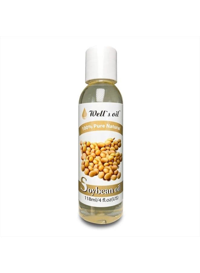 Well's 100% Pure Hair & Skin Soybean Oil | Natural Carrier Oil | For Hair, Eyelashes & Brows Growth | Moisturise, Strengthen Hair, Skin & Nails | Cold Pressed, 4 fl oz