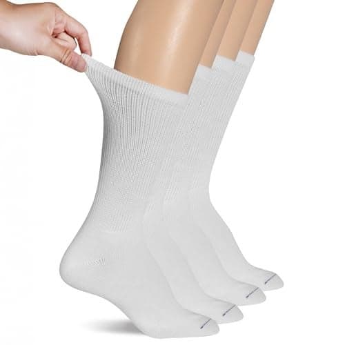 Dr. Scholl's womens Diabetes & Circulator - 4 6 Pair Packs Casual Sock, White, One Size Plus