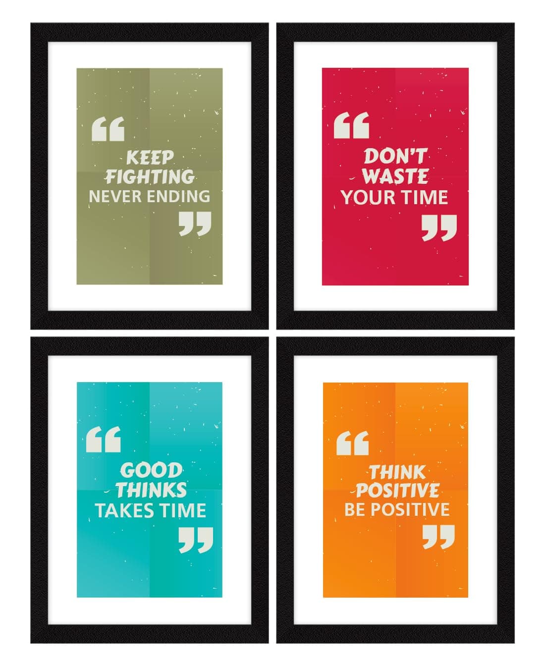 ArtX Paper Famous Motivational Quotes Wall Frames, Inspiring Quotes For Home, Office and Study Room Decor, Multicolor Framed Posters, A4, Set of 4