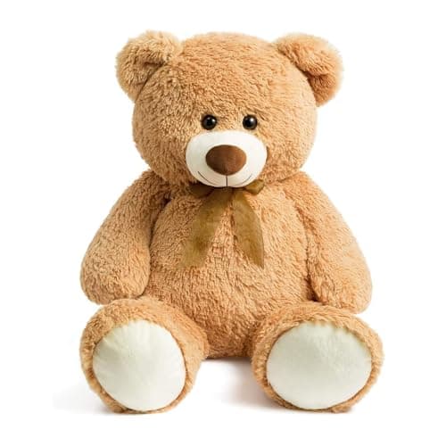 HollyHOME Big Teddy Bear Large Teddy Bear Stuffed Animal Birthday Valentines Day Plush for Kids and Girlfriend 36 inch Tan