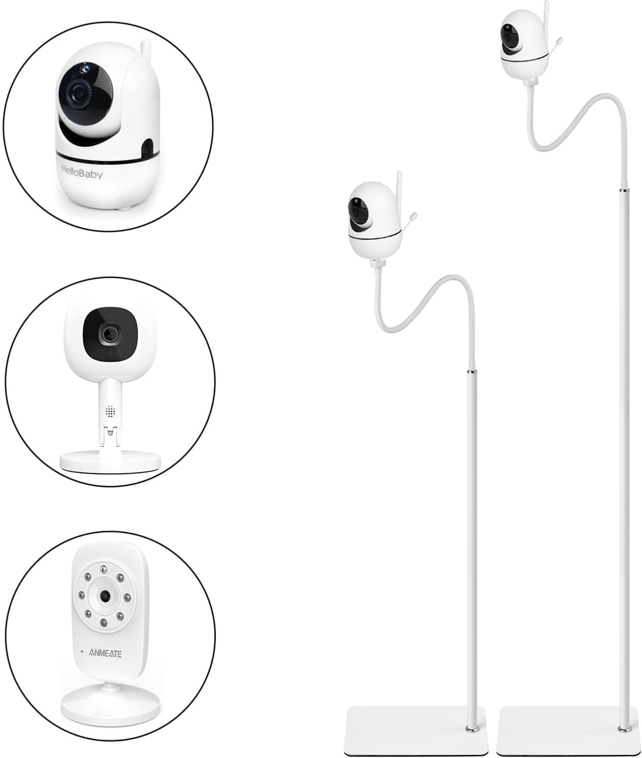 688 Adjustable Height Baby Monitor Floor Stand Holder for HelloBaby HB6550HB65HB6558HB66HB248Nanit Pro Smart Baby Monitor Flex StandANMEATE SM935ESM650Bonoch Baby Camera
