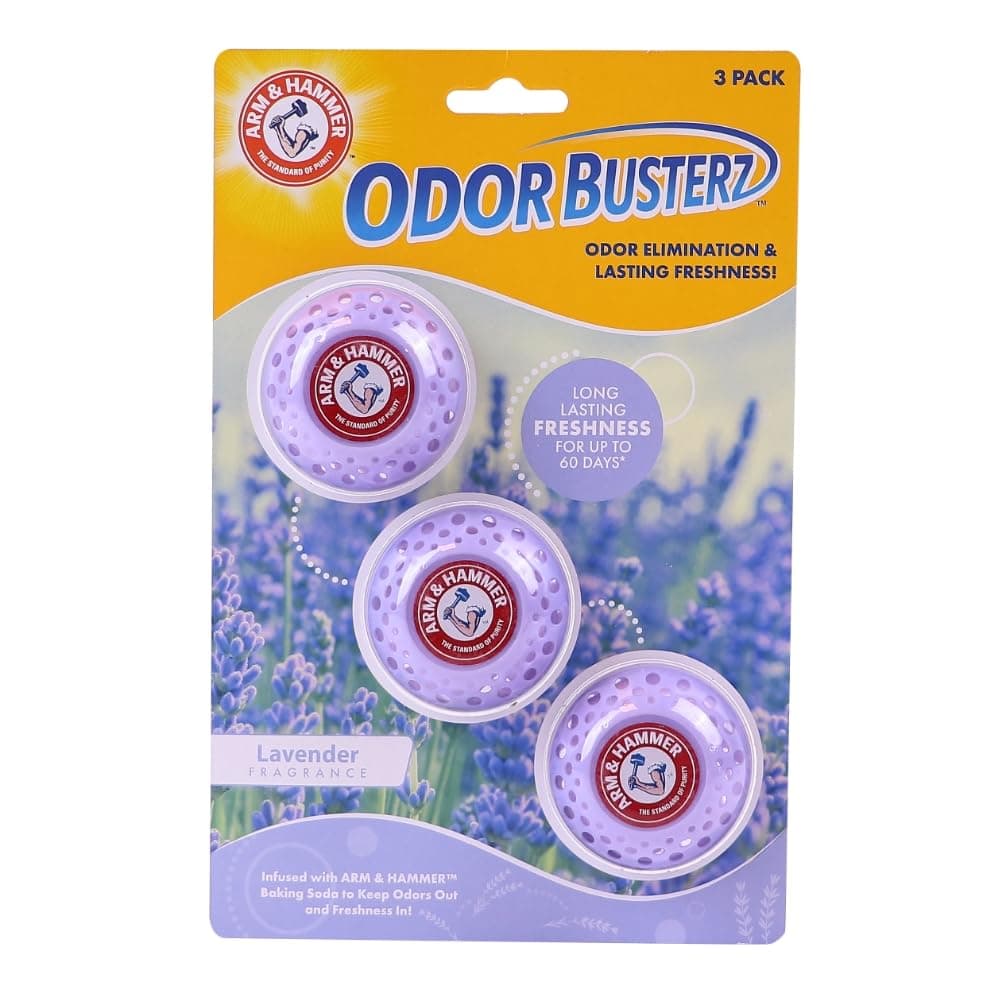 Arm Hammer Odor Busterz Lavender Deodorizing Balls Air Freshener and Odor Eliminator LongLasting Freshness for Home Bathroom Closet Gym Bags Sports Gear and More 3Count Lavender Scent