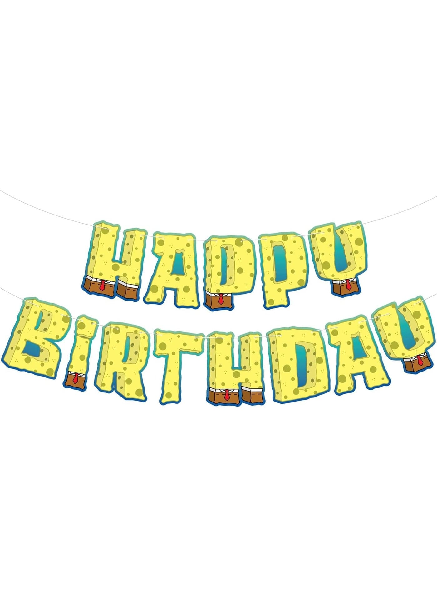 Happy Birthday Banner - 10 Feet | Yellow Pre Strung Cartoon Banner Sign For Happy Birthday Decorations kids | Yellow Theme Birthday Party Supplies For Boy And Girl birthday Party Decorations