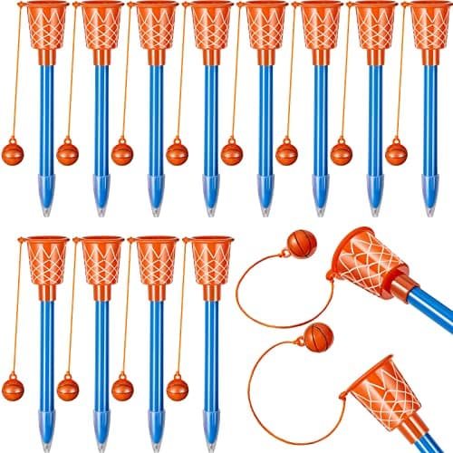 Zonon 18 Pieces Basketball Hoop Pens Bulk Basketball Party Favors Novelty Pens for Sports Theme Birthday Party Sports Club Supplies Christmas Gifts 07mm