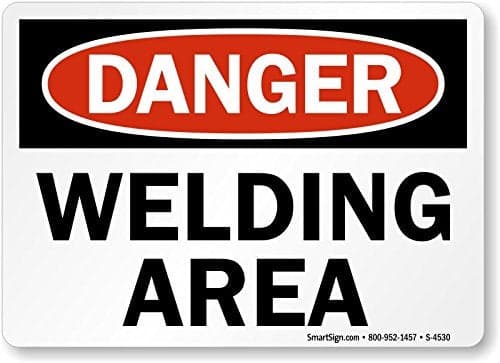 SmartSign "Danger: Welding Area", Plastic Sign, 7" x 10"