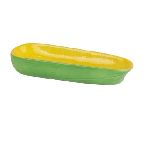 Servette Home Novelty Ceramic 8.5" Corn on The Cob Dish
