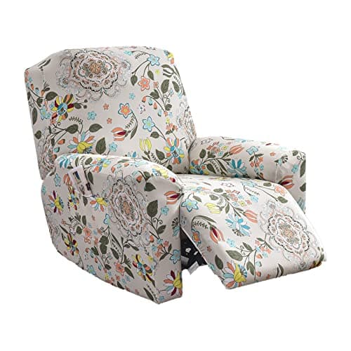 Eco-Ancheng Recliner Slipcovers 4-Pieces Lazyboy Recliner Covers Recliner Couch Covers Recliner Chair Cover Non Slip Reclining Slipcovers with Storage Pockets Furniture Protector for Living Room