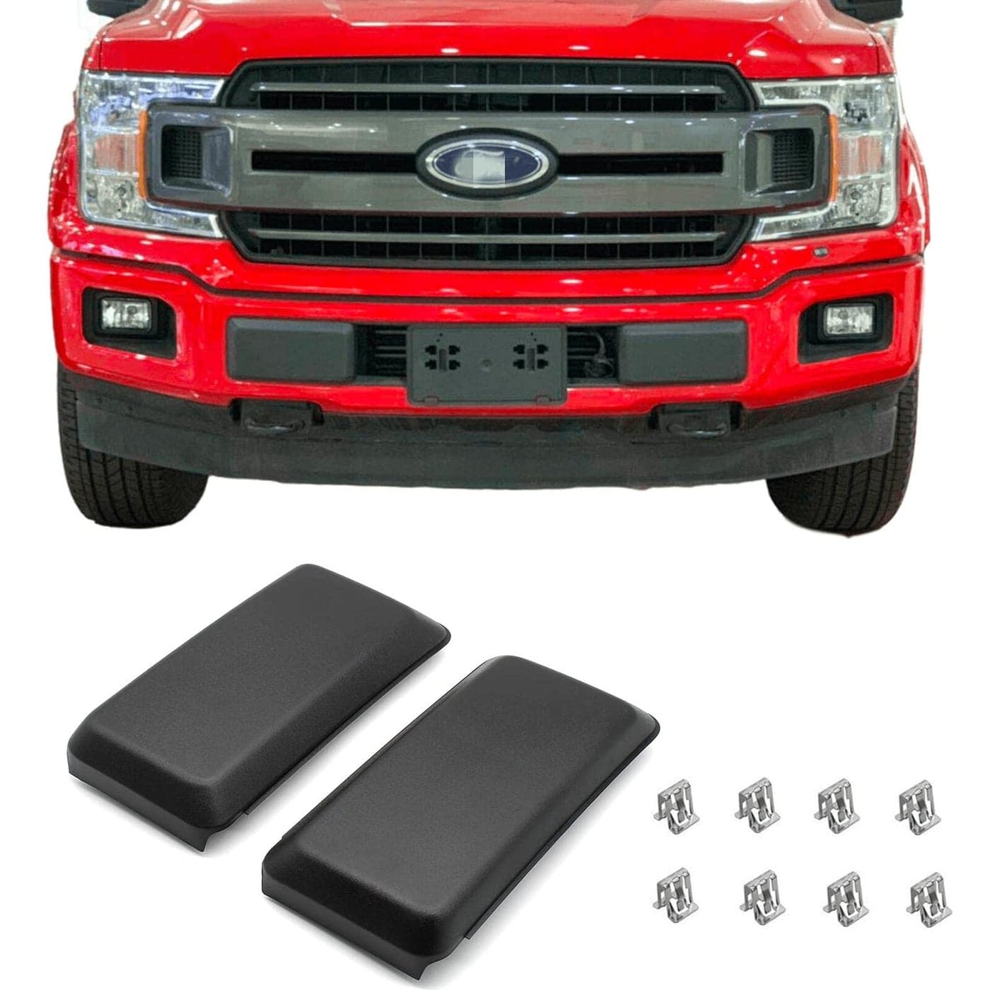 POETRYXIAO Front Bumper Guards Pads Inserts End Caps Cover Compatible with Ford F150 2018 2019 20201 PairBumper Traverse Accessories