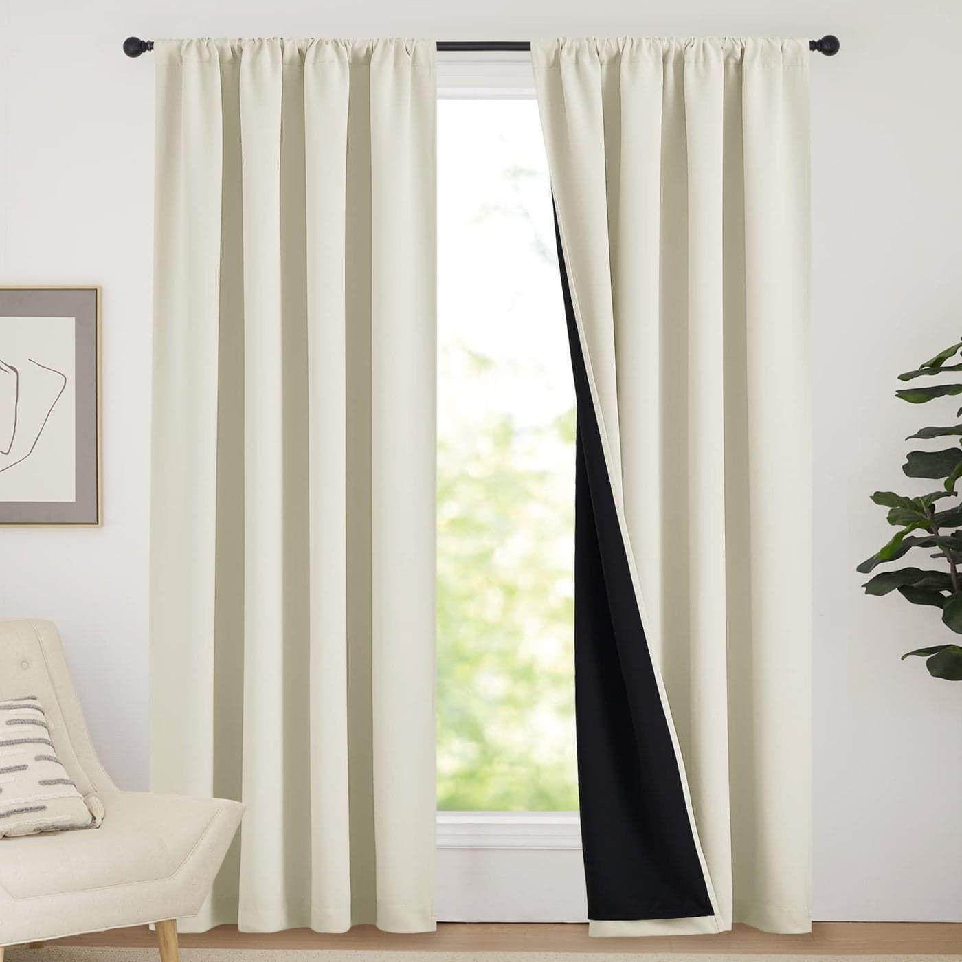 NICETOWN Complete 100 Blackout Curtains Thermal Insulated Energy Efficiency Window Draperies for Guest Room Full Shading Panels for Shift Worker and Light Sleepers Navy 52W x 84L 2 PCs