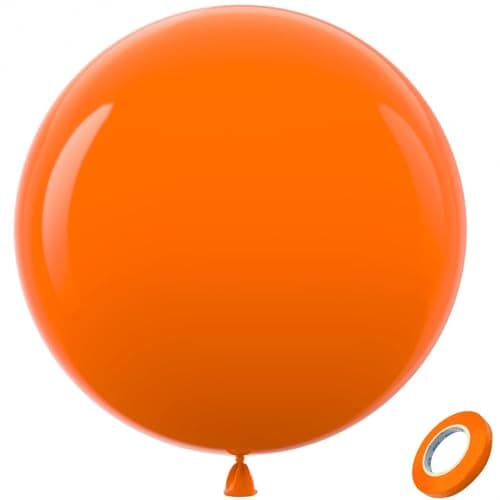 Bezente Orange Giant Balloons 36 Inch 8 Pack Jumbo Large Round Light Orange Latex Balloon for Photo Shoot Birthday Graduation Bridal Shower Halloween Party Decorations