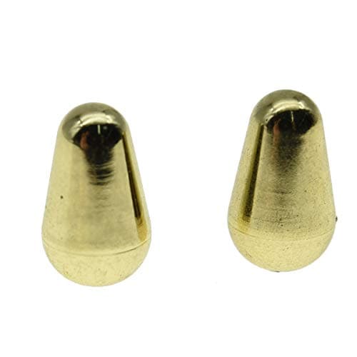 KAISH 2pcs Guitar 5 Way Pickup Selector Switch Tip Switch Cap Switch Knob for USA Strat/Stratocaster Gold