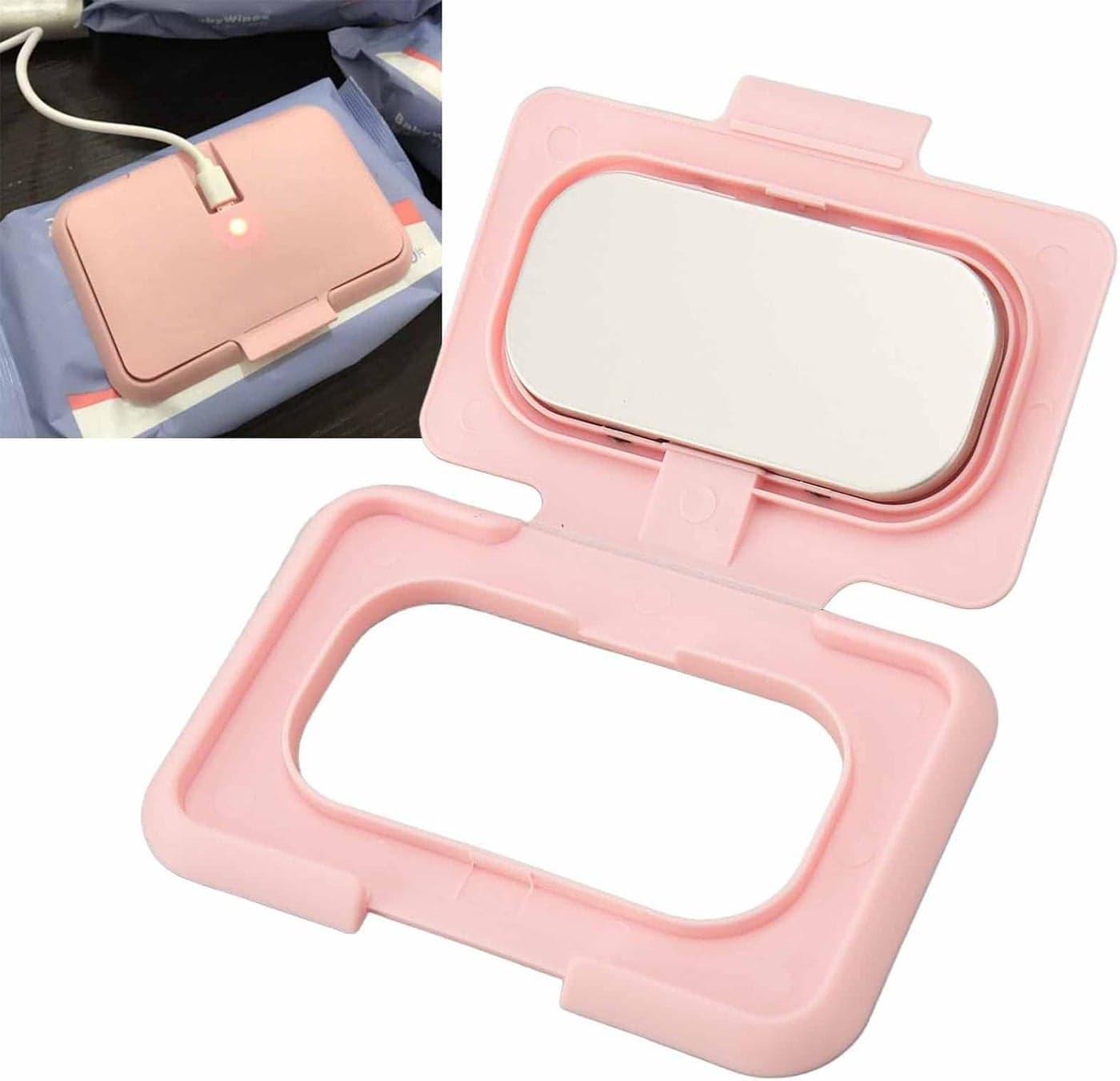 USB Warms Baby Wipes Heating Box Baby Wipe WarmerPortable Baby Wipe Warmer for Travel Home Car Portable Diaper WipeWartable USB Wet Wipe Heater Baby