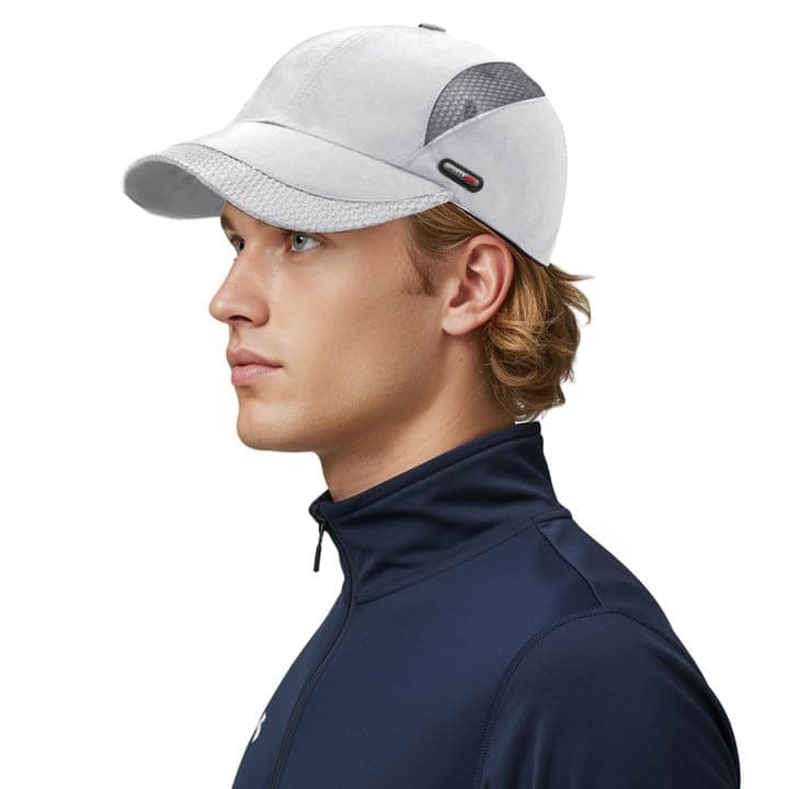 GUSTAVE® Caps for Men Original Breathable Cotton Adjustable Sun Protection Sport Cap for Men & Women for Golf, Cycling, Running, Gym & Outdoor Activities (22.1-24.4 Inch, Grey)