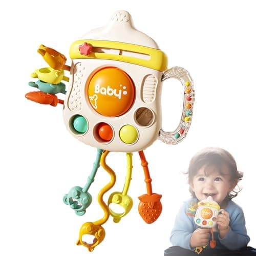 XXEDSPTY Montessori Baby Sensory Toys for 612 Months Silicone Pull String Teething Toy Infant Fidget Travel Toys Airplane Travel Essentials Newborn Baby Christmas Birthday Gift for Babies