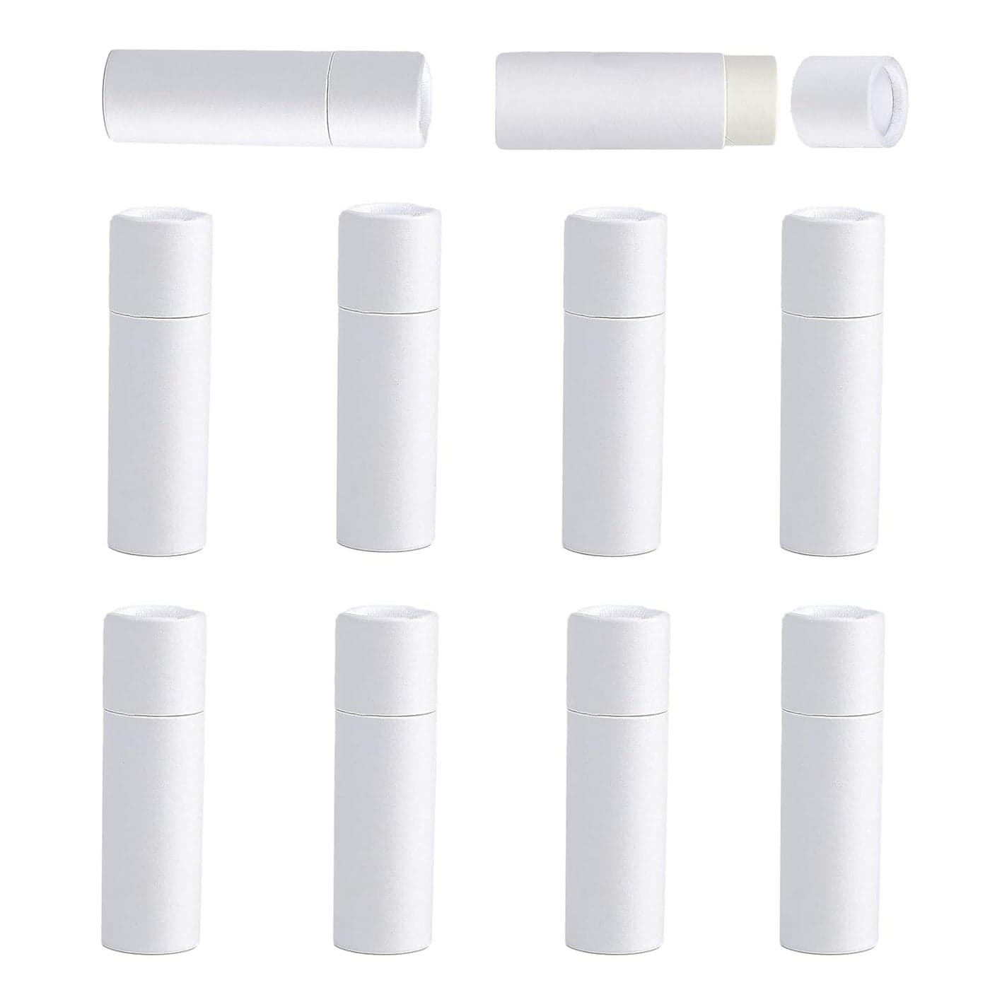 NICENEEDED 10 Pcs 10ML Paperboard Lip Balm Tubes White Paper Lipstick Tube Cardboard Empty Lip Gloss Container Solid Perfume Tube Cosmetic Box for DIY Lip Gloss Balm Chapstick